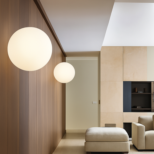 Nordic minimalist LED glass ceiling light decorative - vue 6 sur 8