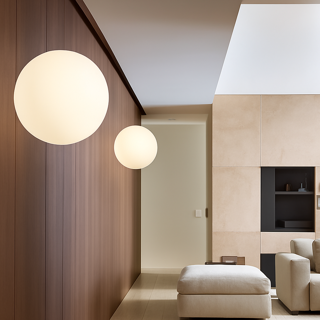 Nordic minimalist glass LED ceiling light decorative fixture - vue 5 sur 8