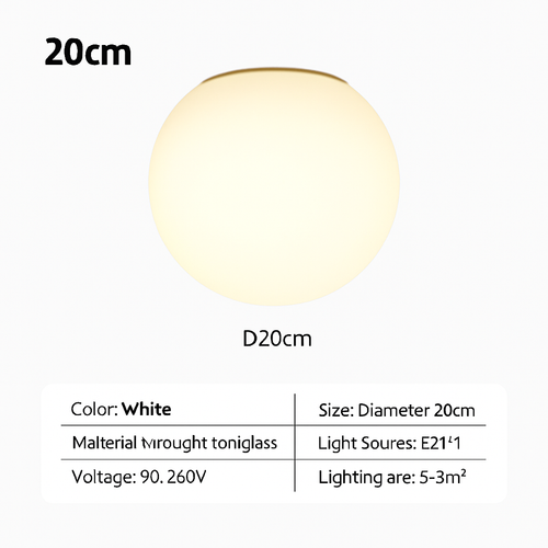 Nordic minimalist glass LED ceiling light decorative fixture - vue 8 sur 8