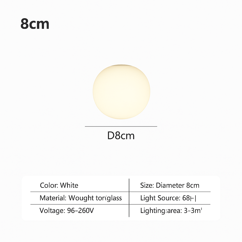 Nordic minimalist glass LED ceiling light decorative fixture