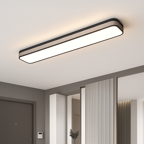 plafonnier led encastré rectangulaire minimaliste pour allée longue