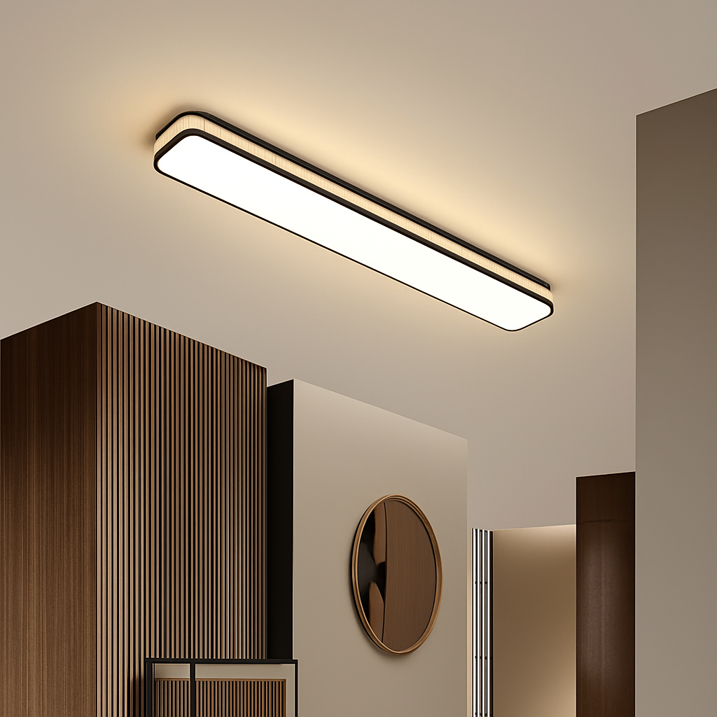 plafonnier led encastré rectangulaire minimaliste pour allée longue - vue 3 sur 21