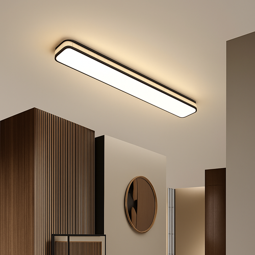 plafonnier led encastré rectangulaire minimaliste pour allée longue