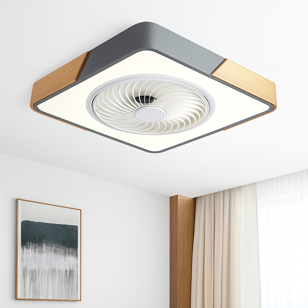 Modern smart LED ceiling fan slim design with remote control