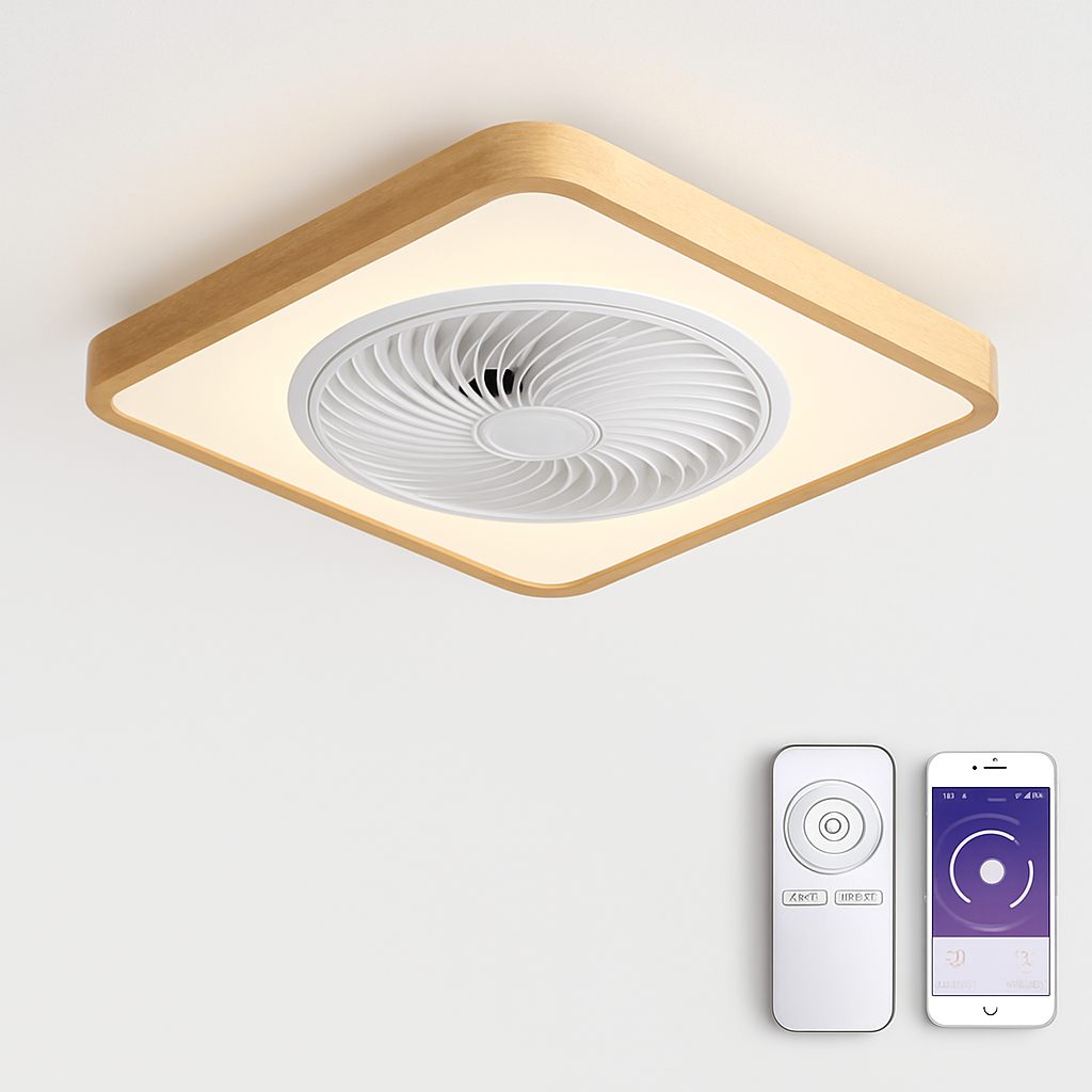 Modern smart LED ceiling fan slim design with remote control