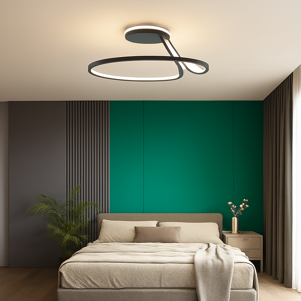 Minimalist aluminium LED ceiling light for decorative indoor lighting - vue 4 sur 12