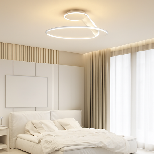Minimalist aluminium LED ceiling light for decorative indoor lighting - vue 5 sur 12