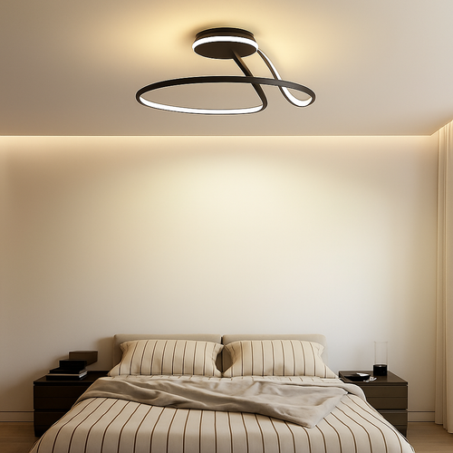 Minimalist aluminium LED ceiling light for decorative indoor lighting - vue 6 sur 12
