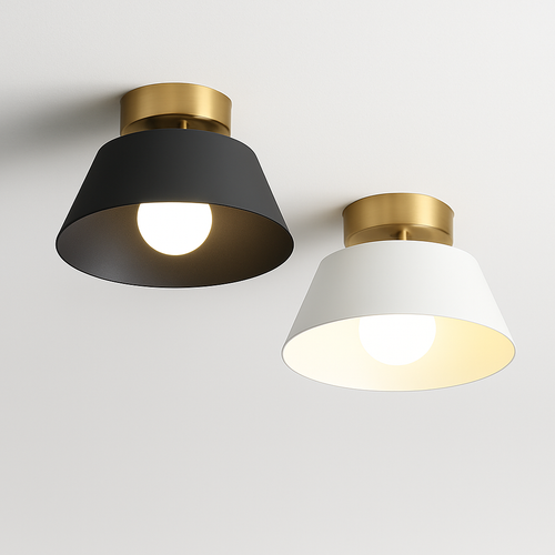 Minimalist iron LED ceiling light for interior decoration - vue 3 sur 12