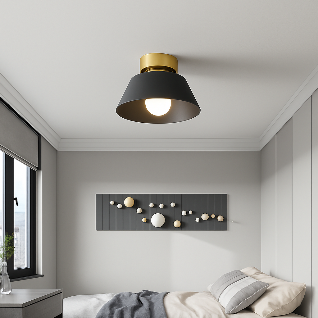 Minimalist iron LED ceiling light for interior decoration - vue 5 sur 12