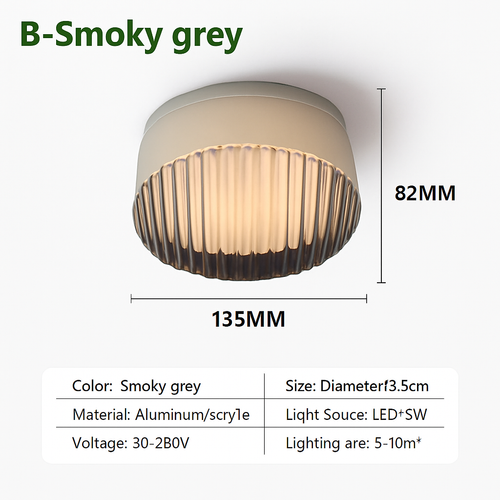 Minimalist glass nordic style LED ceiling light for interiors - vue 13 sur 13