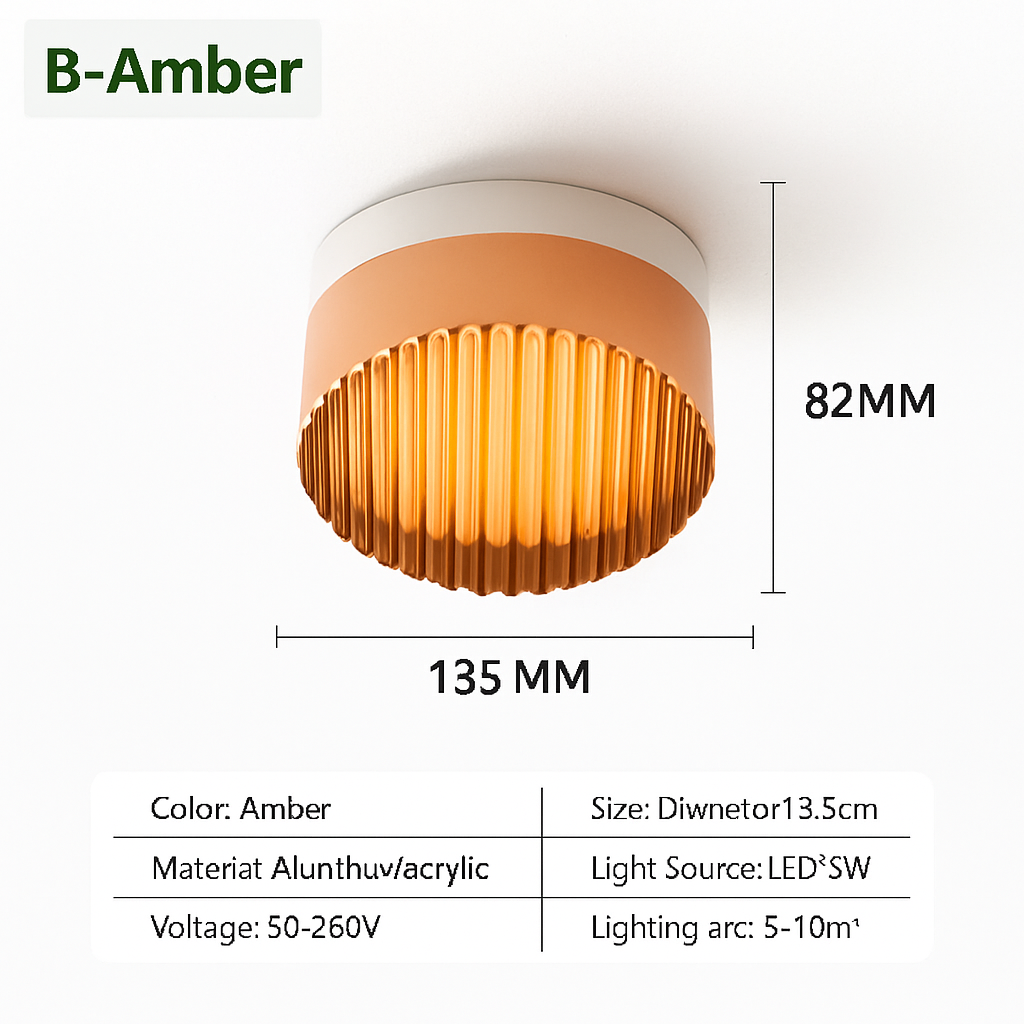 Minimalist glass nordic style LED ceiling light for interiors - vue 13 sur 13
