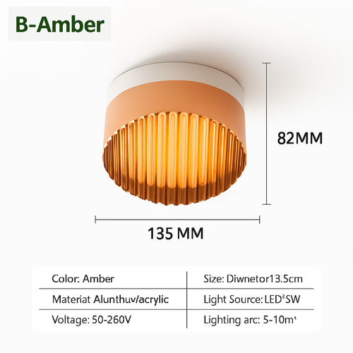 Minimalist glass nordic style LED ceiling light for interiors - vue 14 sur 13