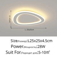 Minimalist nordic LED ceiling light for indoor lighting