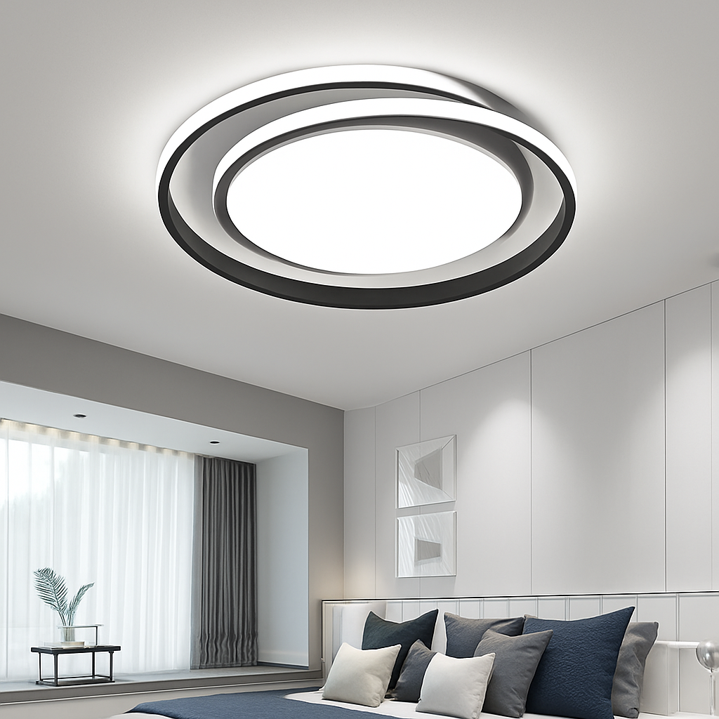 Plafonnier led moderne avec télécommande design simple - vue 6 sur 9