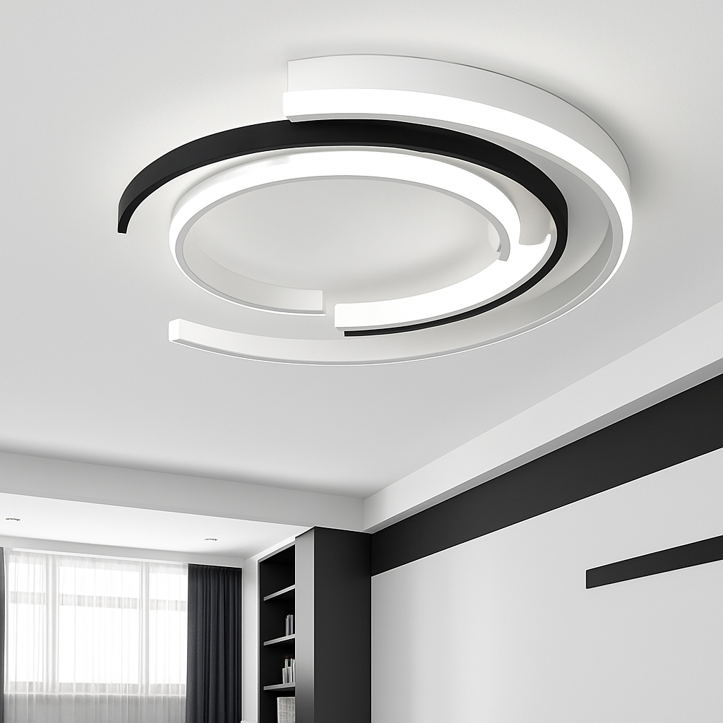 Plafonnier LED moderne en arc de cercles - vue 4 sur 4