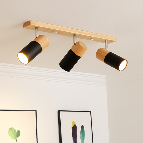 Plafonnier LED moderne en fer rotatif à 1/3 têtes