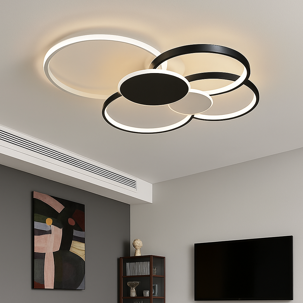 plafonnier led moderne à intensité variable avec télécommande