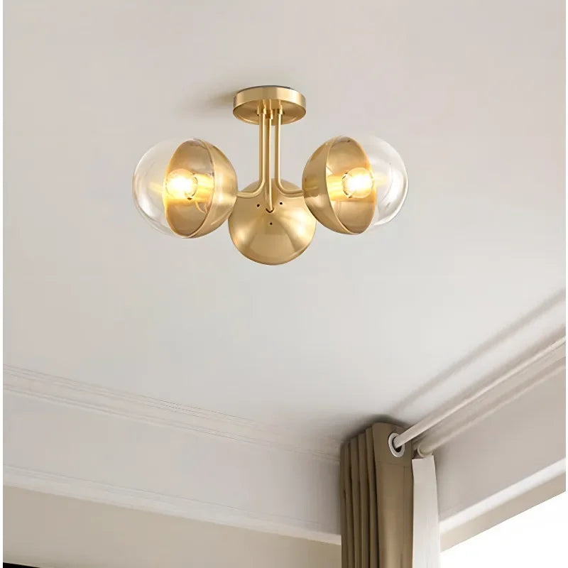 plafonnier à led moderne luxe décor nordique rétro cuivre or