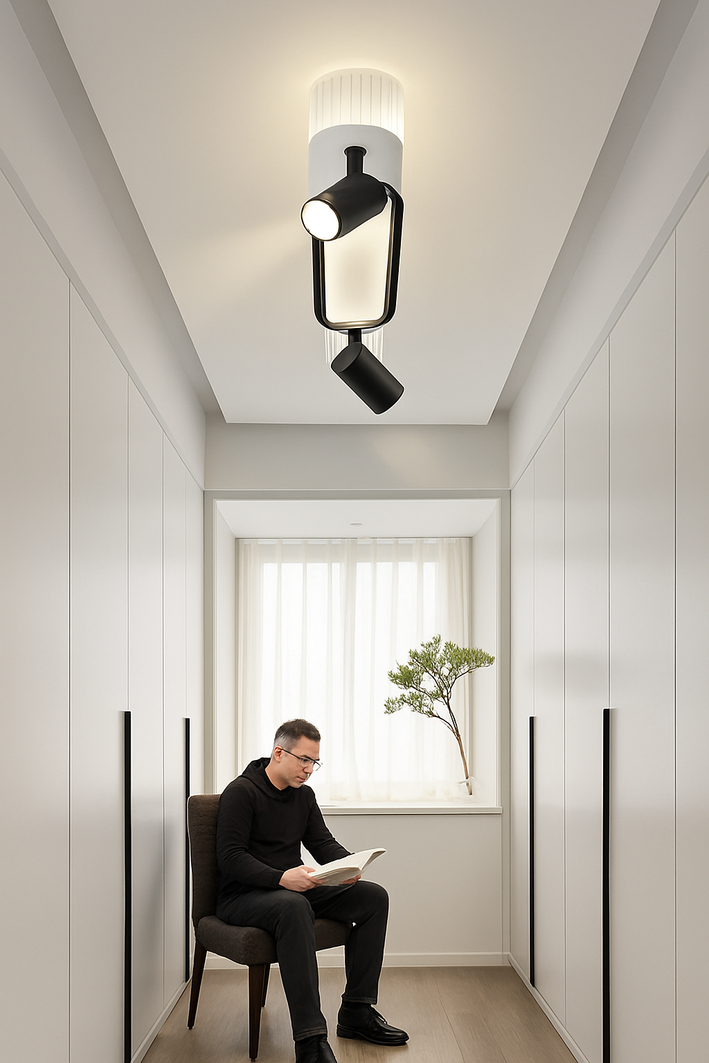 Plafonnier LED moderne pour salon couloir vestiaire allée plafonnier avec projecteur lustres décor luminaire - vue 5 sur 12