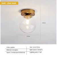 plafonnier led moderne simple boule de verre nordique
