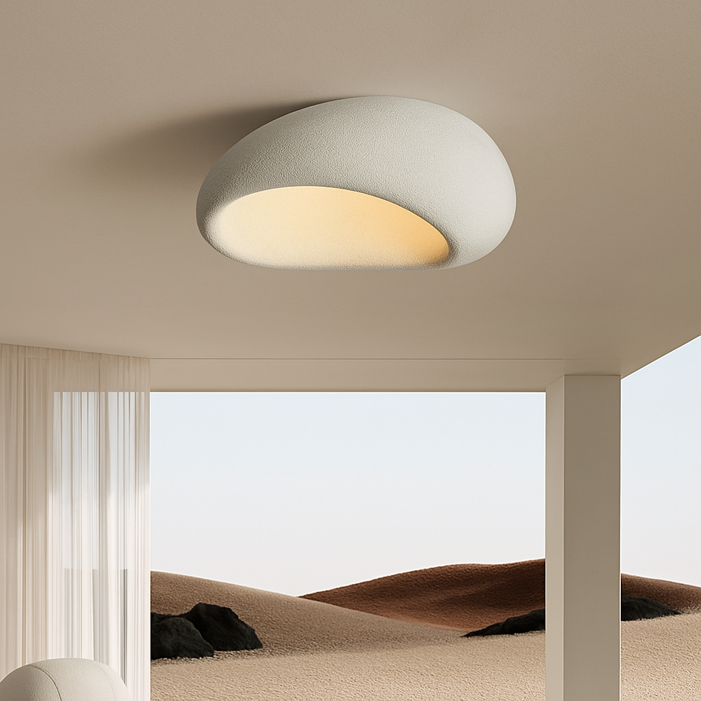 plafonnier led moderne wabi sabi lustre décoration maison - vue 5 sur 11