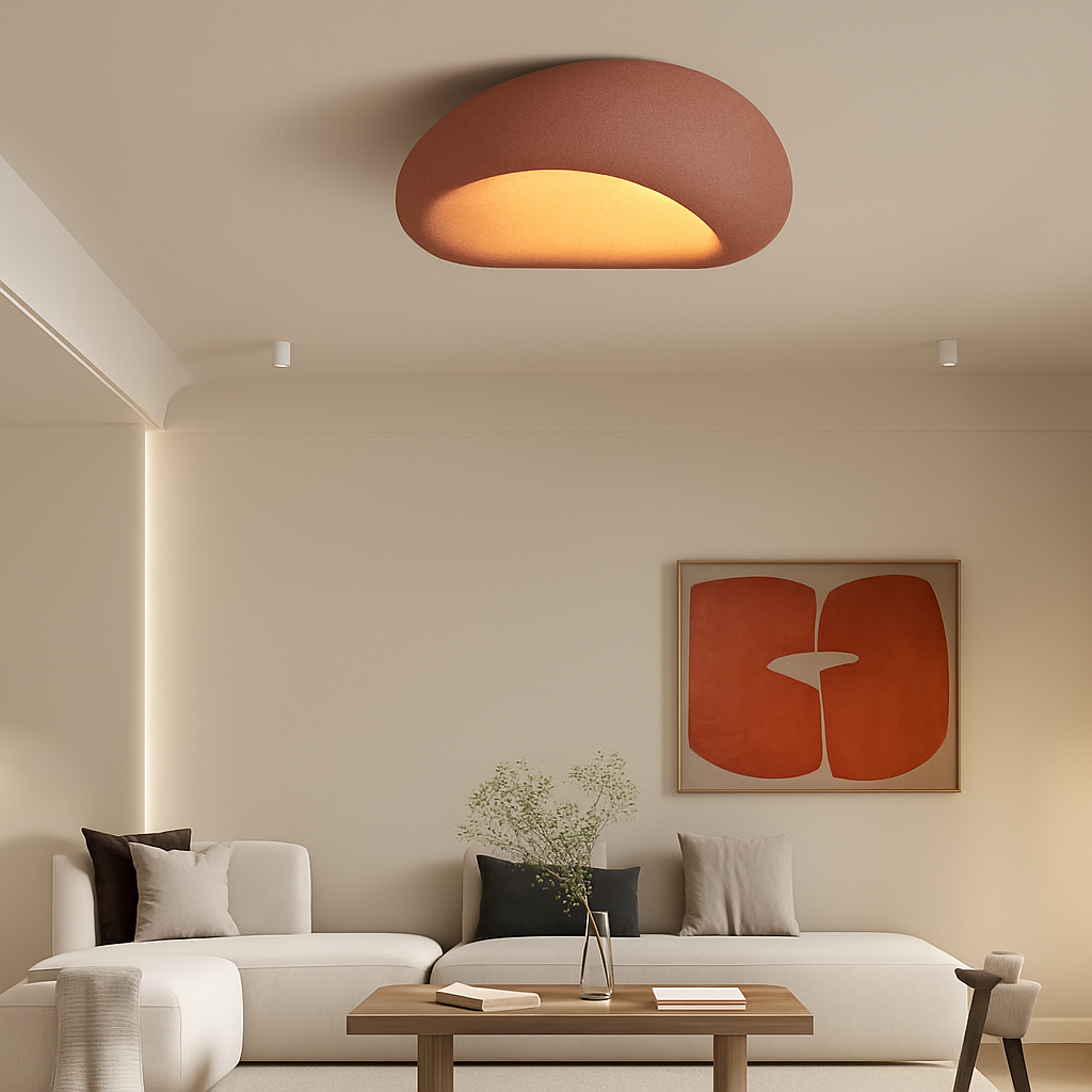 plafonnier led moderne wabi sabi lustre décoration maison - vue 6 sur 11