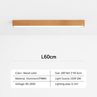 Nordic LED wooden ceiling light minimalist design for modern interiors