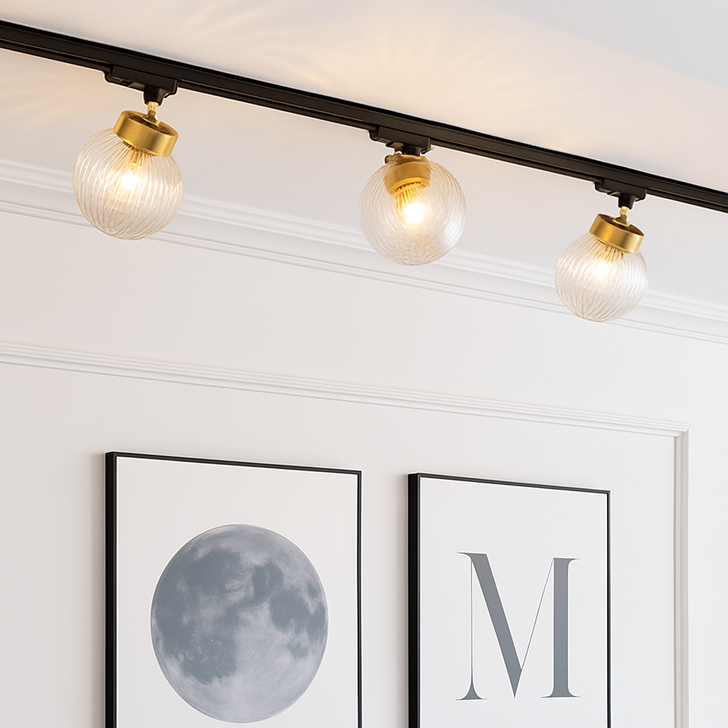 plafonnier led nordique en verre décoratif d'intérieur réglable - vue 2 sur 10