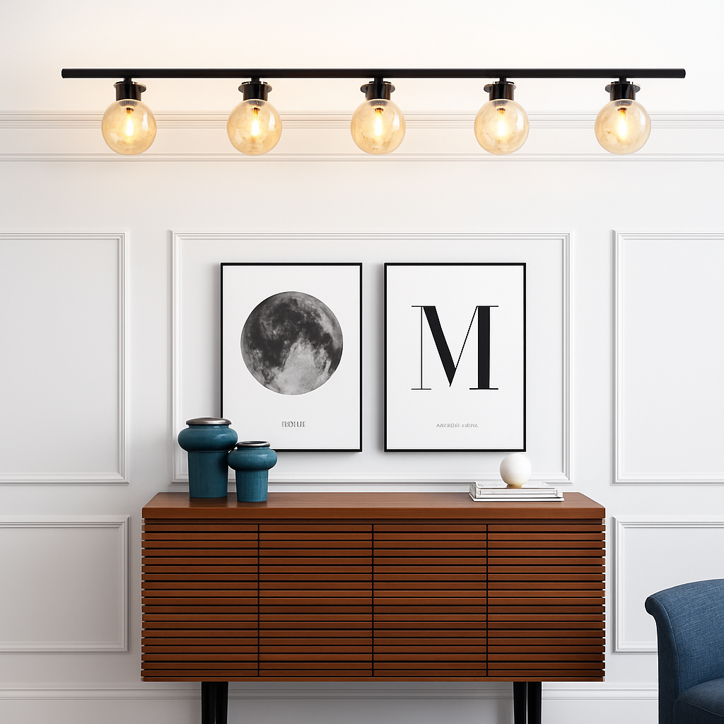 plafonnier led nordique en verre décoratif d'intérieur réglable - vue 4 sur 10