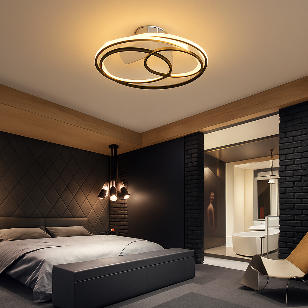 Nordic LED ceiling fan with remote control and light
