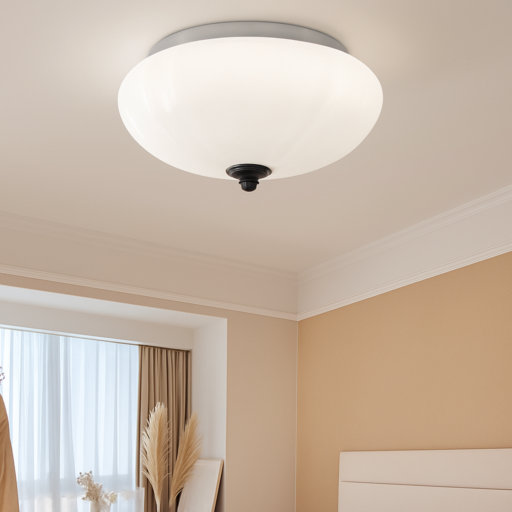 Retro minimalist glass pumpkin LED ceiling light decorative indoor fixture - vue 3 sur 9