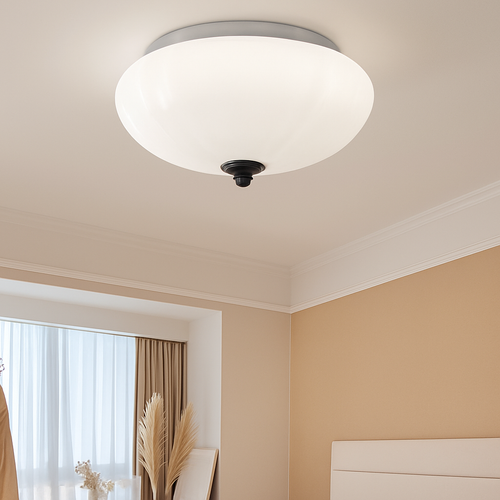 Retro minimalist glass pumpkin LED ceiling light decorative indoor fixture - vue 4 sur 9