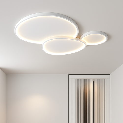 Round LED ceiling light with simple Nordic design - vue 2 sur 14