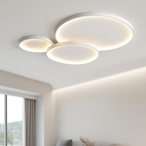 Round LED ceiling light with simple Nordic design - vue 3 sur 14