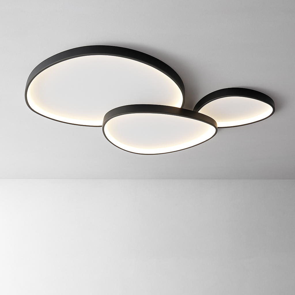 Round LED ceiling light with simple Nordic design - vue 3 sur 14