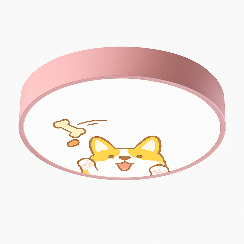 Plafonnier LED rond coloré pour chambre d'enfant