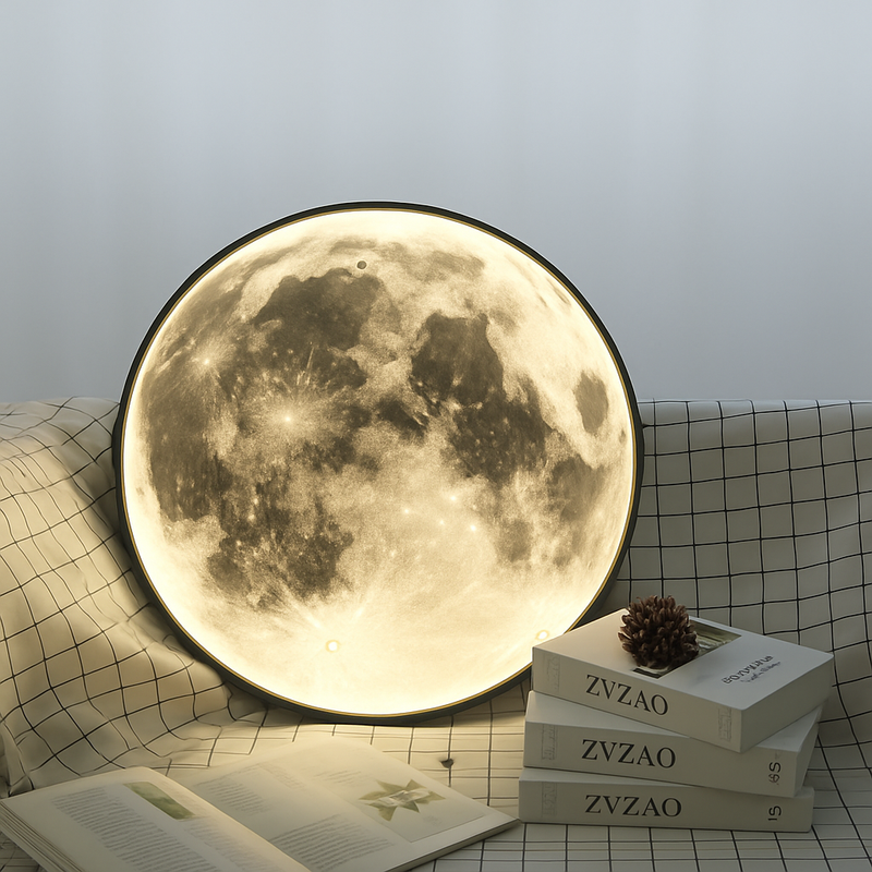 plafonnier led rond lune design nordique créatif décoratif