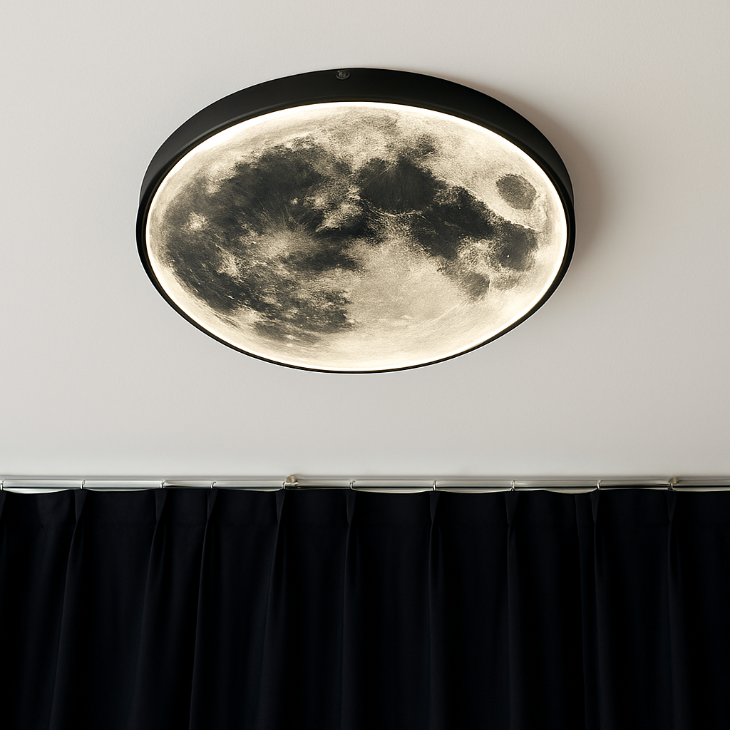 plafonnier led rond lune design nordique créatif décoratif - vue 7 sur 7