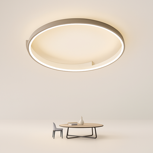 Modern minimalist round LED ceiling light nordic design for living room, bedroom and dining room - vue 3 sur 12
