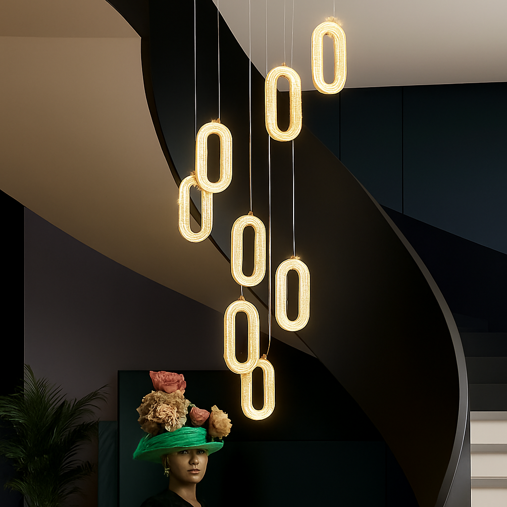 Plafonnier LED suspendu en acrylique au design moderne - vue 6 sur 16