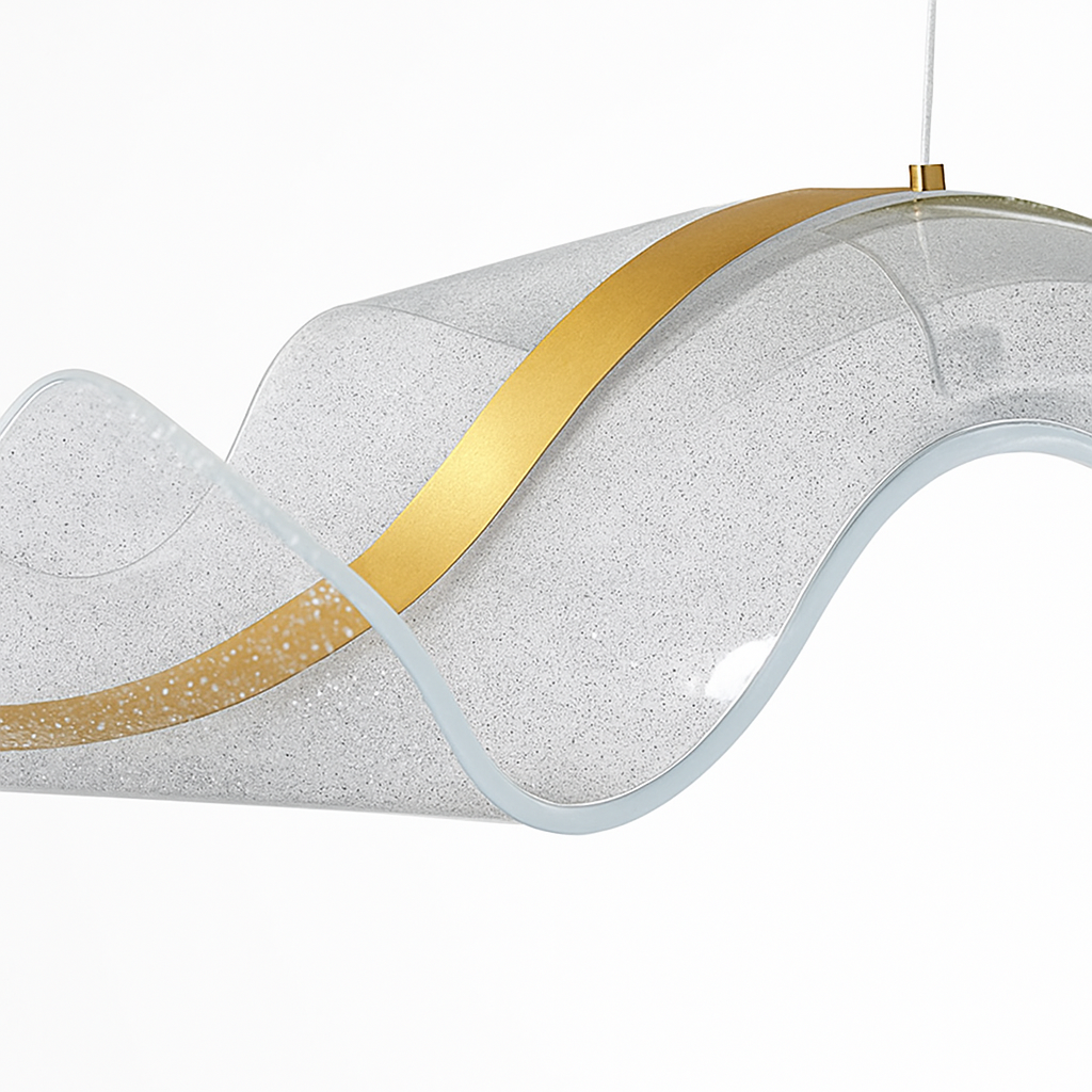 plafonnier led suspendu style art déco en fil acrylique réglable - vue 7 sur 8