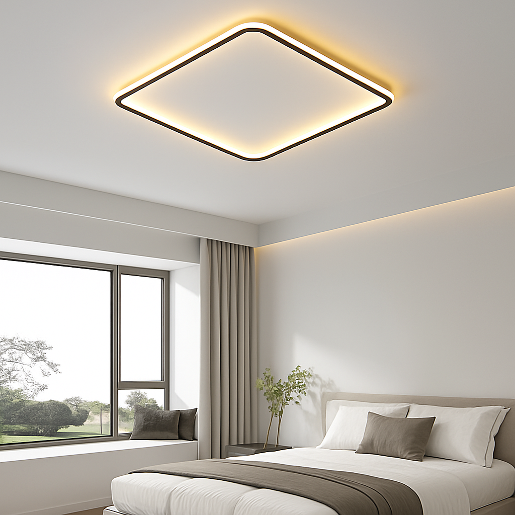 plafonnier led ultra-mince design moderne intensité réglable luminaire décoratif - vue 4 sur 15