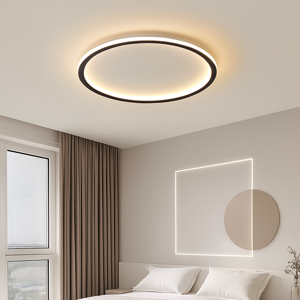 plafonnier led ultra-mince design moderne intensité réglable luminaire décoratif - vue 5 sur 15