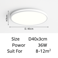 Ultra-slim modern nordic rectangular LED ceiling light acrylic