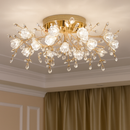 Vintage floral crystal LED ceiling light