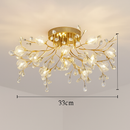 Vintage floral crystal LED ceiling light