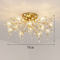Vintage floral crystal LED ceiling light