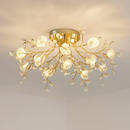 Vintage floral crystal LED ceiling light