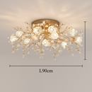 Vintage floral crystal LED ceiling light